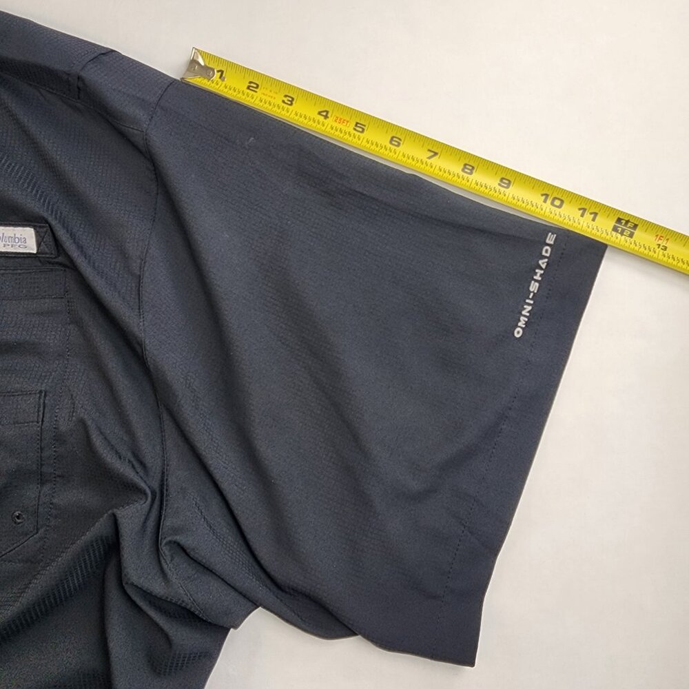 Columbia PFG Bahama Shirt Mens 5XT Tall Black Short Sleeve Vented Omni Shade - Picture 12 of 14